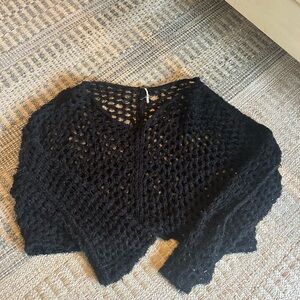 Free People Black V-Neck Sweater
